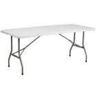 Flash Furniture – Table pliante à 2 battants de 30 x 72 po, plastique blanc (RB3072FH)-Table commerciale prête à l'emploi