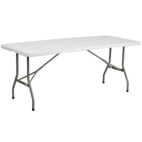 Flash Furniture – Table pliante à 2 battants de 30 x 72 po, plastique blanc (RB3072FH)-Table commerciale prête à l'emploi