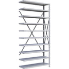 Metalware – Étagère enclenchable RK232, 10 tablettes, 36 x 18 x 76 (po), gris pâle-Système de tablettes ajustables offrant un espace de rangement solide, mais économique qui convient à vos besoins
