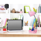 LimeLights -Lampe de bureau organisateur à col de cygne de 18 1/2 po avec support et port USB - Rose-Cordon de 5 pi