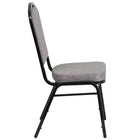 Chaise de banquet HERCULES empilable, dossier couronne, tissu gris, siège épais 2,5 po, cadre noir [FD-C01-B-5-GG]-S'empile jusqu'à 15 chaises de hauteur