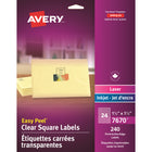Avery - Étiquettes carrées transparentes - 1-1/2po x 1-1/2po - 240 Étiquettes-Étiquettes d'adresse transparente