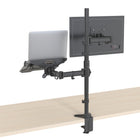 SHOPPINGALL Support extra haut entièrement ajustable pour double écran et ordinateur portable avec mât de 31,5 pouces pour ordinateur portable jusqu'à 17" Moniteurs jusqu'à 32" - SA-LH09L-Noir-9