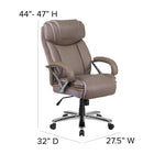 Flash Furniture - Fauteuil de direction à pivot, série Hercules pour tailles fortes, avec siège très large, taupe (GO2092M1TP)-Bouton de réglage de la tension d'inclinaison