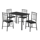 Monarch Specialties - 1018 Ens Salle A Manger 5 pièces - Metal Noir Et Dessus-Métal noir, bois