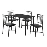Monarch Specialties - 1018 Ens Salle A Manger 5 pièces - Metal Noir Et Dessus-Métal noir, bois