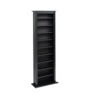 PrepacMC – Tour de rangement élancée Barrister, noir-Bibliothèque multimédia
