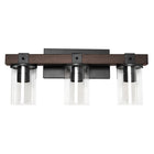 Elegant Designs 40 watts type A19 ampoule à culot moyen lanterne industrielle aspect bois restauré vanité de bain 3 lumières-Garantie limitée d'un an