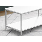 Monarch Specialties - 3800 Table De Salon - 40 po L/Blanc/Metal Argent-Assemblage requis: des instructions illustrees et tout le materiel sont fournis pour plus de commodite (des outils supplementaires peuvent être necessaires)
