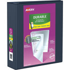 Avery® - Reliure de présentation Easy-Turn robuste, 3 po, bleu marine-Les panneaux avant et arrière plus larges couvrent complètement les onglets et séparateurs standard  