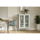South Shore - Eddison - Armoire de rangement à portes vitrées - Blanc-Une salle à manger organisée : vous cherchez à mettre de l’ordre dans votre salle à manger? Optez pour ce buffet étroit fait en hauteur qui vous permettra de ranger linges de table, verres et autre vaisselle d’occasion.