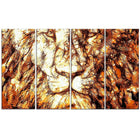 Designart – Sagesse dans les yeux d’un lion, impression sur toile, 4 panneaux (PT2461-271)-Impression