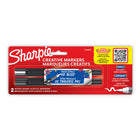 Marqueurs créatifs Sharpie - acryliques à base d’eau, pointe pinceau - couleurs assorties - paquet de 2-Marqueurs créatifs avec une encre semblable à la peinture qui ne passe pas à travers le papier