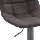 CorLiving - Tabouret de bar carré touffeté Palmer réglable tapissé gris - lot de 2-Mécanisme de pivotement à 360° pour faciliter les mouvements