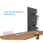 ShoppingAll - Bras vertical pour moniteur LCD Support de bureau/bras pour moniteur-Blanc-Le bras réglable peut s'incliner de ±20°, pivoter de 180° et tourner de 360°. Le moniteur peut être placé en position portrait ou paysage.