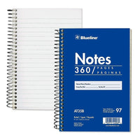 Blueline® - Bloc-notes sténo avec reliure à spirale, 360 pages, 9 po x 6 po-Reliure à spirale avec couverture souple côté ouvert