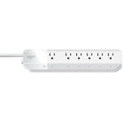 Protecteur de surtension Wi-Fi intelligent à 6 prises Geeni SURGE - Blanc-Avec 6 prises individuelles intelligentes de Geeni SURGE 6-Outlet Smart Wi-Fi Surge Protector, tout ce que vous branchez peut être allumé et éteint indépendamment de n'importe où à l'aide de l'application Geeni.