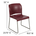 Flash Furniture - Chaise empilable bourgogne de la série HERCULES d’une dossier complet et base traîneau enduite de poudre grise-Expédie entièrement assemblé