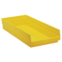 Quantum Storage Systems - Bacs De Rangement Pour Tablettes, 11-1/8po La X 4po H X 23-5/8po P, Jaune, Capacité 50 Lb, paquet de 4-Capacité 50 lb