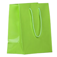 JAM Paper Sacs-cadeaux lustrés, format moyen, 8 x 4 x 10 po, vert lime, 6/paquet (672GLlga)-Sac-cadeau lustré