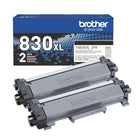 Brother - authentique TN830XL2PK cartouches de toner noir à haut rendement, paquet de 2-Compatibilité assurée. La seule marque de toner recommandée pour les imprimantes et les appareils multifonctions monochromes de Brother. Cet ensemble comprend deux cartouches de toner à haut rendement total d’environ 6 000 pages