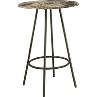 Monarch Specialties - 2310 Bar Maison - 30 po Dia/Marbre Espresso/Metal Cafe-Table de bar ronde contemporaine de 30 pouces de haut avec un plateau en stratifié marron foncé et des pieds en métal marron robustes, dans un design pratique permettant de gagner de l'espace.
