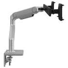 Bras pour moniteur Humanscale M8.1 avec barre transversale-La fonction d'arrêt intelligent du M8.1 permet à l'utilisateur d'arrêter chaque articulation n'importe où le long de sa rotation pour éviter que le moniteur ou le bras ne se trouve sur les bords du bureau. De plus, un indicateur de contrepoids intégré permet à l'installateur de contrebalancer le poids du moniteur sans moniteur.
