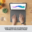 Logitech Combo Touch - Étui-clavier rétroéclairé pour Apple iPad Pro 12,9 po (5e génération) - Gris Oxford-Touches rétroéclairées Oui, réglage automatique