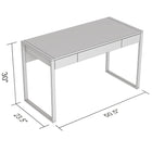 Safdie & Co. Bureau d'ordinateur à 3 tiroirs, 50 poL, Taupe foncé et métal noir-Fabriqué dans un souci de durabilité, le bois manufacturé et le métal de haute qualité utilisés dans ce bureau sont conçus pour durer au fil des années