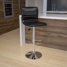 Flash Furniture – Tabouret de bar ajustable de 33 po en vinyle noir et à pied chromé, 2/bte (CH920231BK)-Appui - pieds