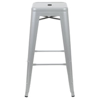 Flash Furniture Tabouret De Bar 30" - Empilable-Argent - Paquet D (4ET3132030SVR)-Tabouret industriel moderne en métal argenté