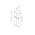South Shore – Garde-manger Axess à 4 portes, cerisier Morgan (10102)-Grandes portes inférieures dissimulant 3 espaces de rangement séparés par 2 tablettes réglables