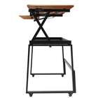 Rocelco - Ensemble de rehausse de bureau de luxe à hauteur ajustable de 46" et support au sol - Teck / Noir-OREILLET TROU: Pour une gestion des câbles sans tracas, ou pour installer un support de moniteur pour 1, 2 ou 3 moniteurs, tels que le Rocelco DM1, DM2 ou DM3