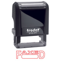 Trodat - Timbre autoencreur Printy avec fenêtre sans incidence sur le climat 4911 - "FAXED"-Timbre de qualité supérieure avec encre non toxique à base d'eau  