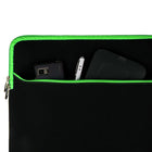 Housse de Protection Ordinateur Vangoddy Pochette PC Portable Ultrabook Sacoche Laptop Compatible 15,6 po, Noir et Verte-Matériel: néoprène
