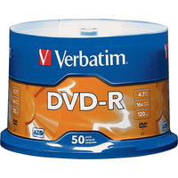 Verbatim - DVD-R 16x 4,7 Go, cylindre/50-Vitesses d'enregistrement DVD allant jusqu'à 16x  