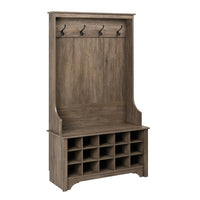 Prepac – Porte-manteaux de vestibule Dsog-0011-1 avec compartiments pour chaussures, gris délavé-Gris laminé délavé