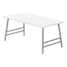 Monarch Specialties - 3790 Table De Salon - 40 po L/Blanc/Metal Argent-STYLE MODERNE - Apportez une touche retro a votre salon avec cette table de cocktail, dotee d'une finition en stratifie blanc et d'une base de pied angulaire saisissante.