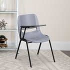 Flash Furniture - Chaise coquille ergonomique grise avec accoudoir-tablette rabattable pour droitiers-Installation nécessaire : fixer le bras de la tablette avec 2 vis