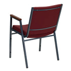 Flash Furniture – Chaise empilable robuste à revêtement bourgogne à motifs et rembourrage de 3 po Hercules, avec accoudoirs, p/4-Capacité de poids de 550 lb