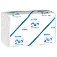 Scott - Essuie-mains à plis multiples Pro Scottfold - Feuilles de 7,8 po x 12,4 po - Avec technologie Absorbency Pockets - Blanc - Paquet de 25-175 feuilles/paquet