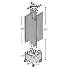 Azar Displays – Présentoir rotatif à panneaux perforés sur 4 côtés avec base à roulettes de 13,5 x 44 po, noir uni (700445-BLK)-Dimensions totales de 23 de large x 56 de haut (po)
