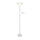 Lampadaire mère-fille aux Conceptions Elégantes 2 Lumière avec verre de marbre blanc, blanc-Utilisations principales : 1 x 100W ampoule 3 voies à culot moyen de type A. Ampoules vendues séparément
Utilisations des lampes de lecture : 1 ampoule à culot moyen de 60 W de type A (non incluse).