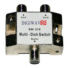 Digiwave – Multicommutateur pour antenne parabolique DGSSW21X (2 entrées, 1 sortie), 0,8 x 2,1 x 2,8 po, argenté-Le multicommutateur SW-21x pour antenne Dishnet permet de recevoir des signaux de différents satellites