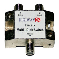 Digiwave – Multicommutateur pour antenne parabolique DGSSW21X (2 entrées, 1 sortie), 0,8 x 2,1 x 2,8 po, argenté-Le multicommutateur SW-21x pour antenne Dishnet permet de recevoir des signaux de différents satellites