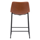CorLiving - Tabouret de bar moderne à dossier moyen Palmer - hauteur comptoir marron délavé - lot de 2-Repose-pieds pratique pour la facilité et le confort