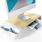 Fenge - Support d'écran avec tiroir 20,5 po Organisateur de bureau+2 fentes de rangement amovibles - Support pour téléphone-Hauteur ajustable: Non