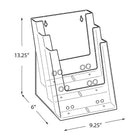 Azar Displays – Porte-brochures à 3 compartiments et 3 étages pour format lettre (252378)-3 pochettes