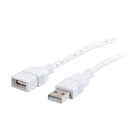 C2G – Câble de rallonge USB 2.0 A Mâle vers A Femelle, 3 m/9,8 pi, blanc-Augmentez la portée de votre câble USB A/B