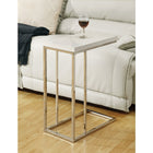 Monarch Specialties - 3008 Table D'Appoint - Blanc Lustre/Metal Chrome-Âme creuse